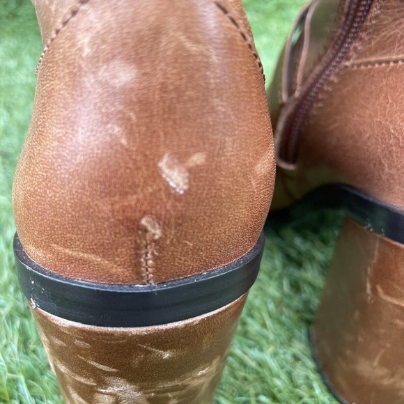 Vince Camuto Gravel Women’s Brown Leather Side Zip Heeled Ankle Boot Size 7 - Picture 15 of 16